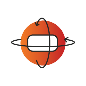 An icon of a globe with arrows pointing in different directions.