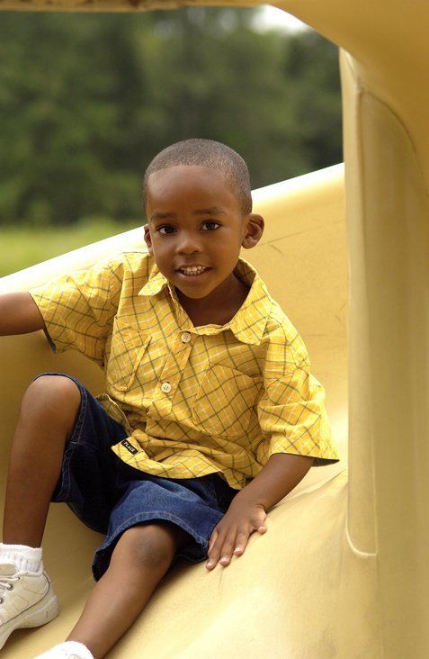 Boy on slide