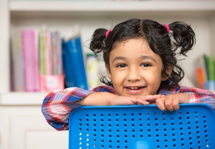 Cute Little Girl in the Classroom