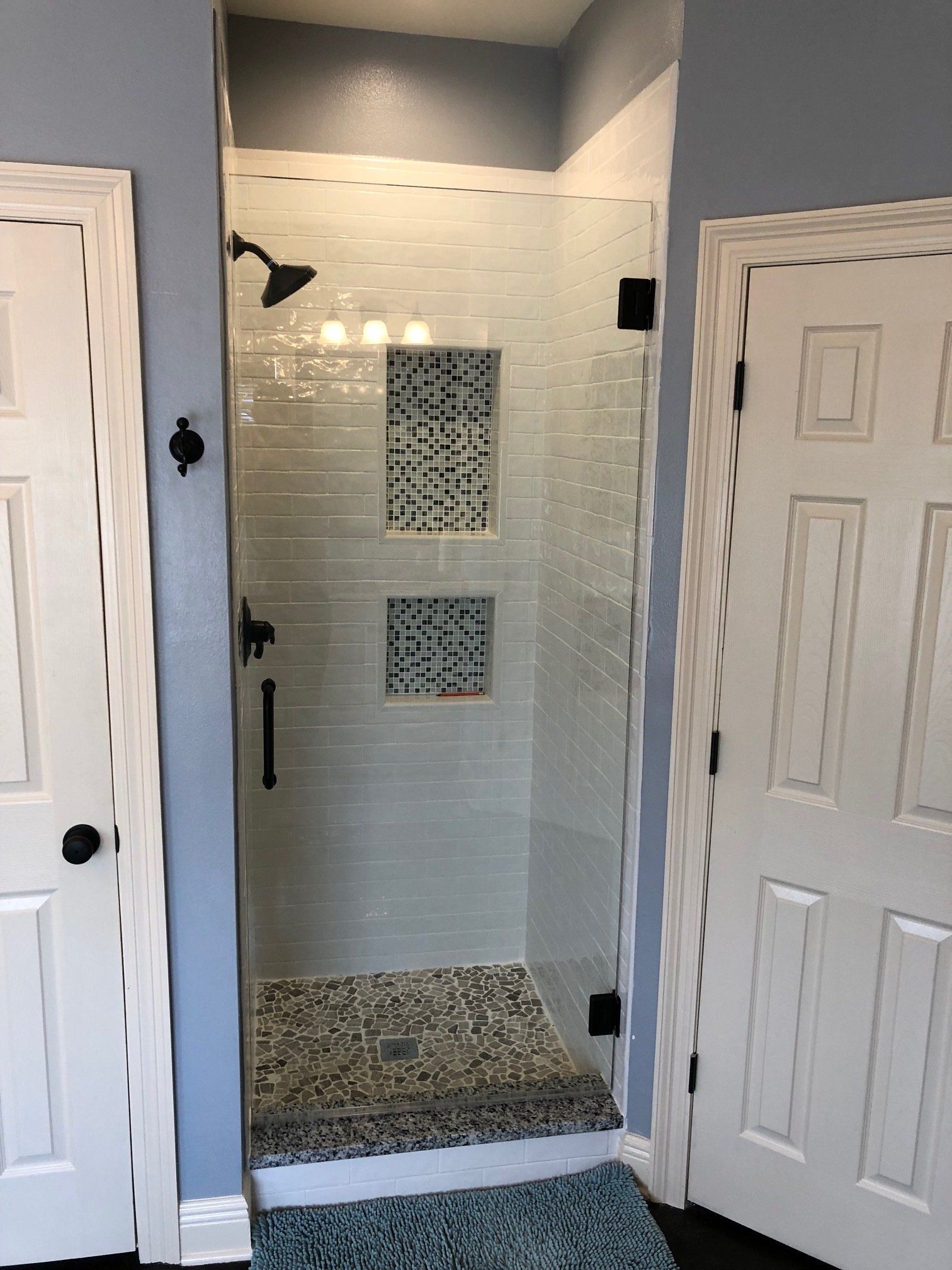 Clean Glass Bathroom Door — Dundee, IL — Baker Glass Works, Inc.