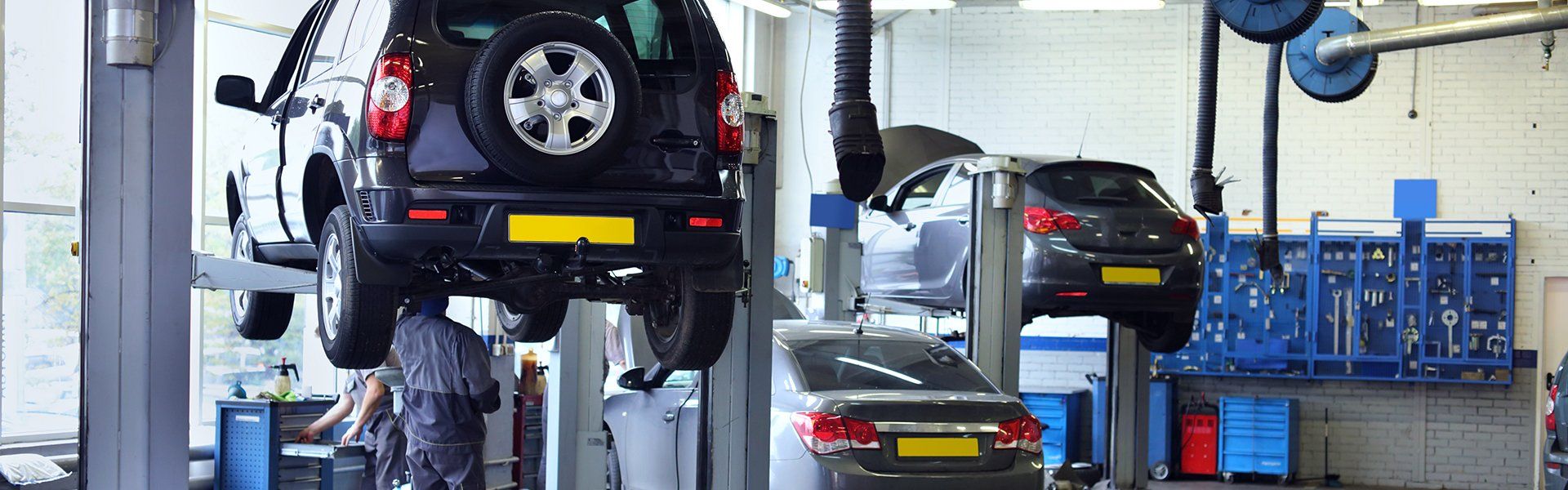 Cars in garage