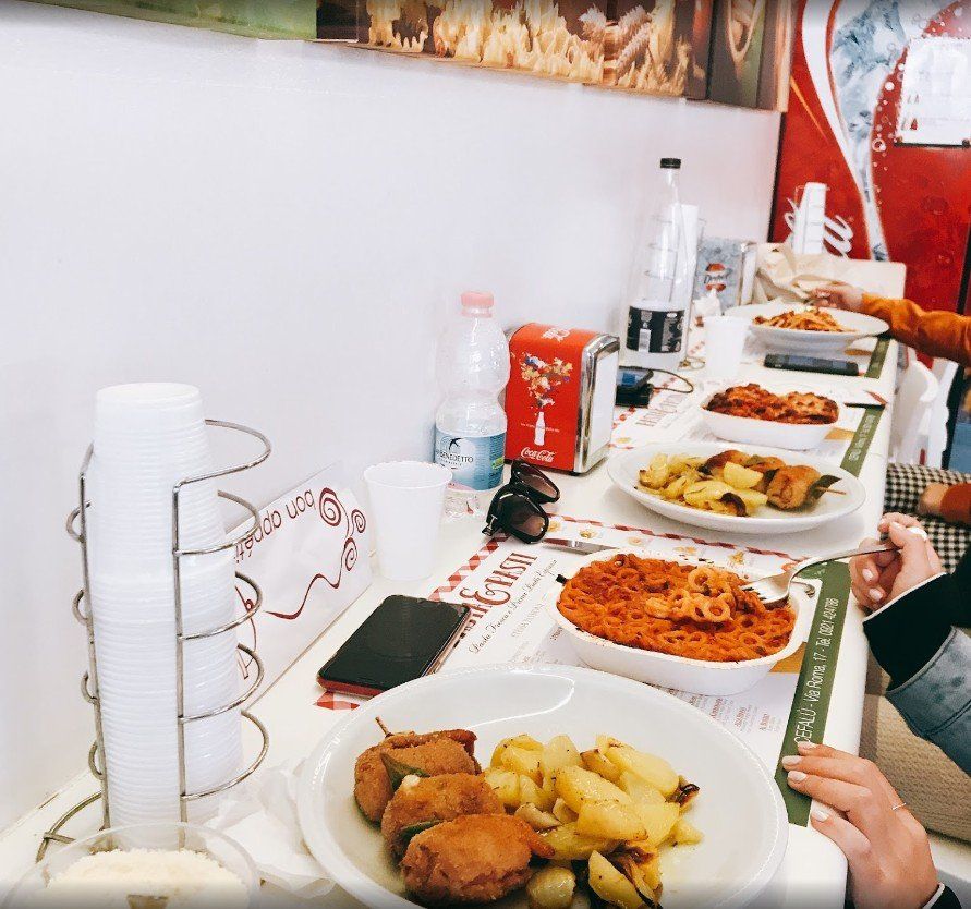 Typical Sicilian dishes sampled at the counter
