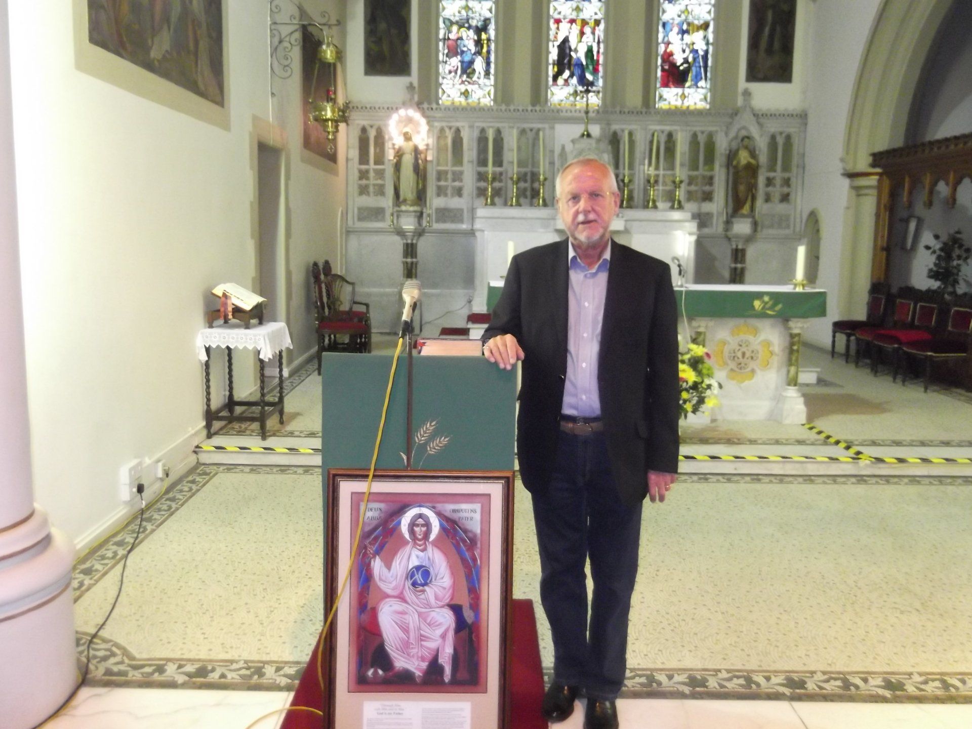 Philip Illsley with the Icon of God the Father of all Mankind.