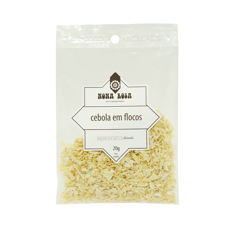 cebola flocos desidratada no pacote