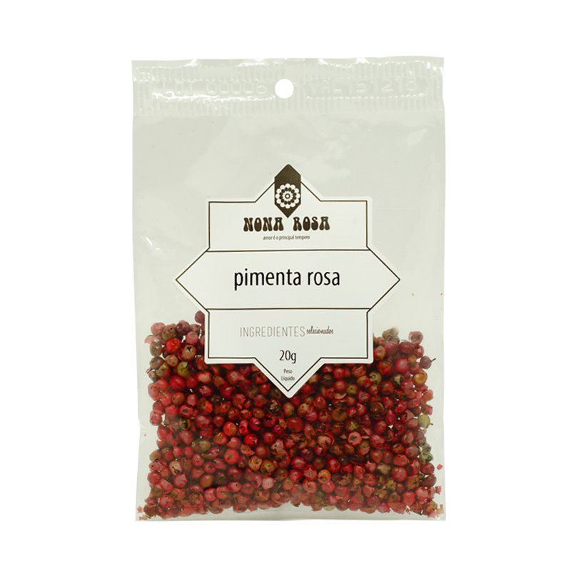 pimenta rosa em grão no pacote