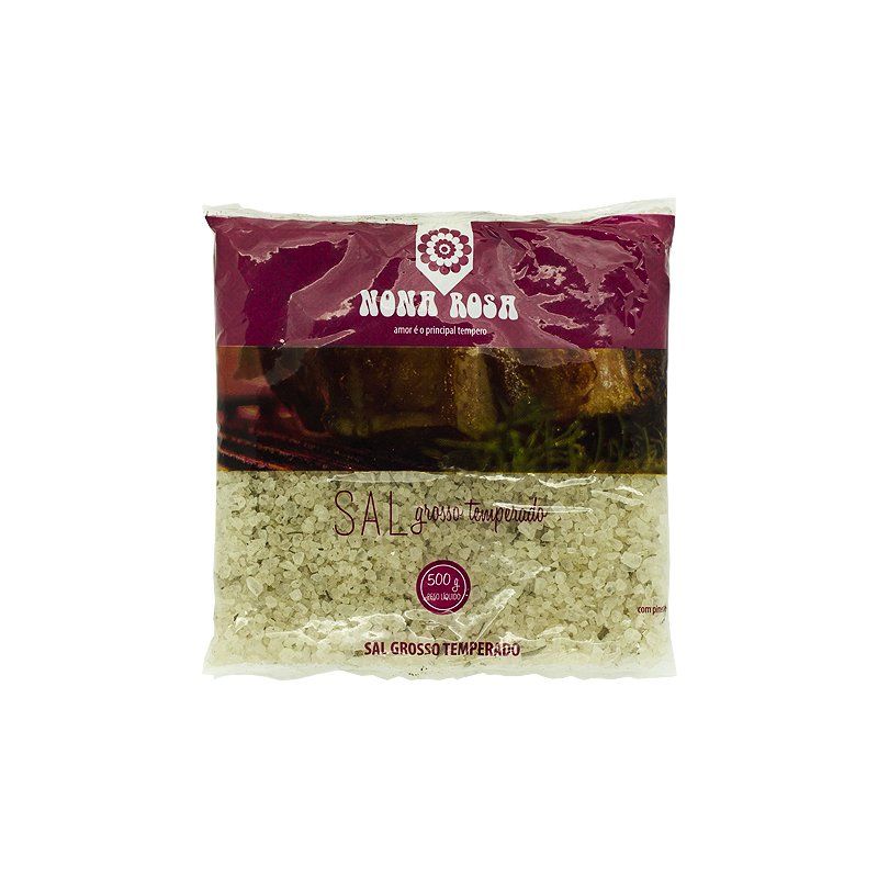 sal grosso temperado sem pimenta para churrasco no pacote 500g