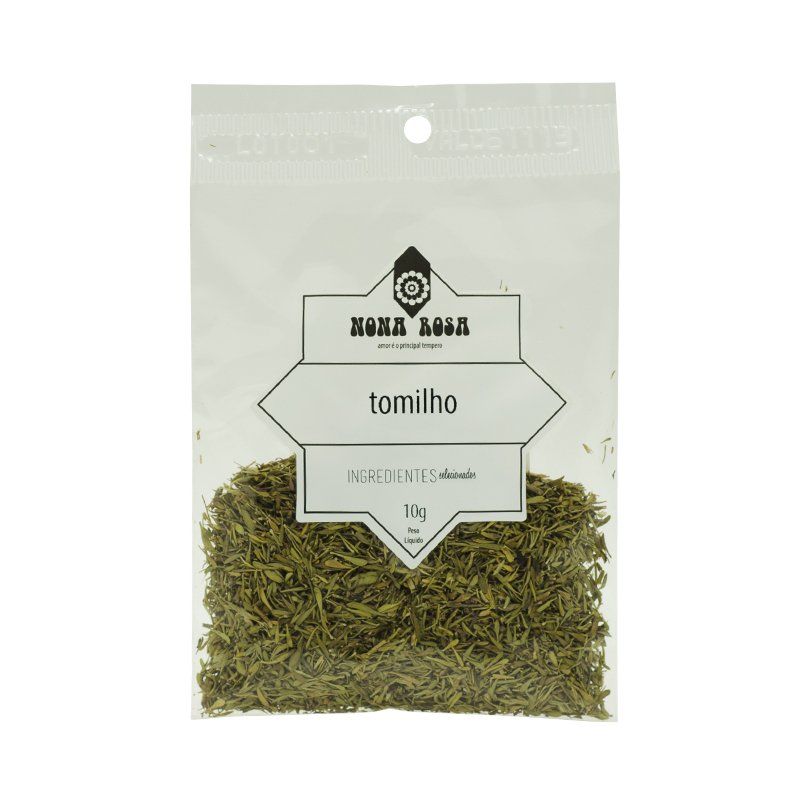 tomilho desidratado no pacote