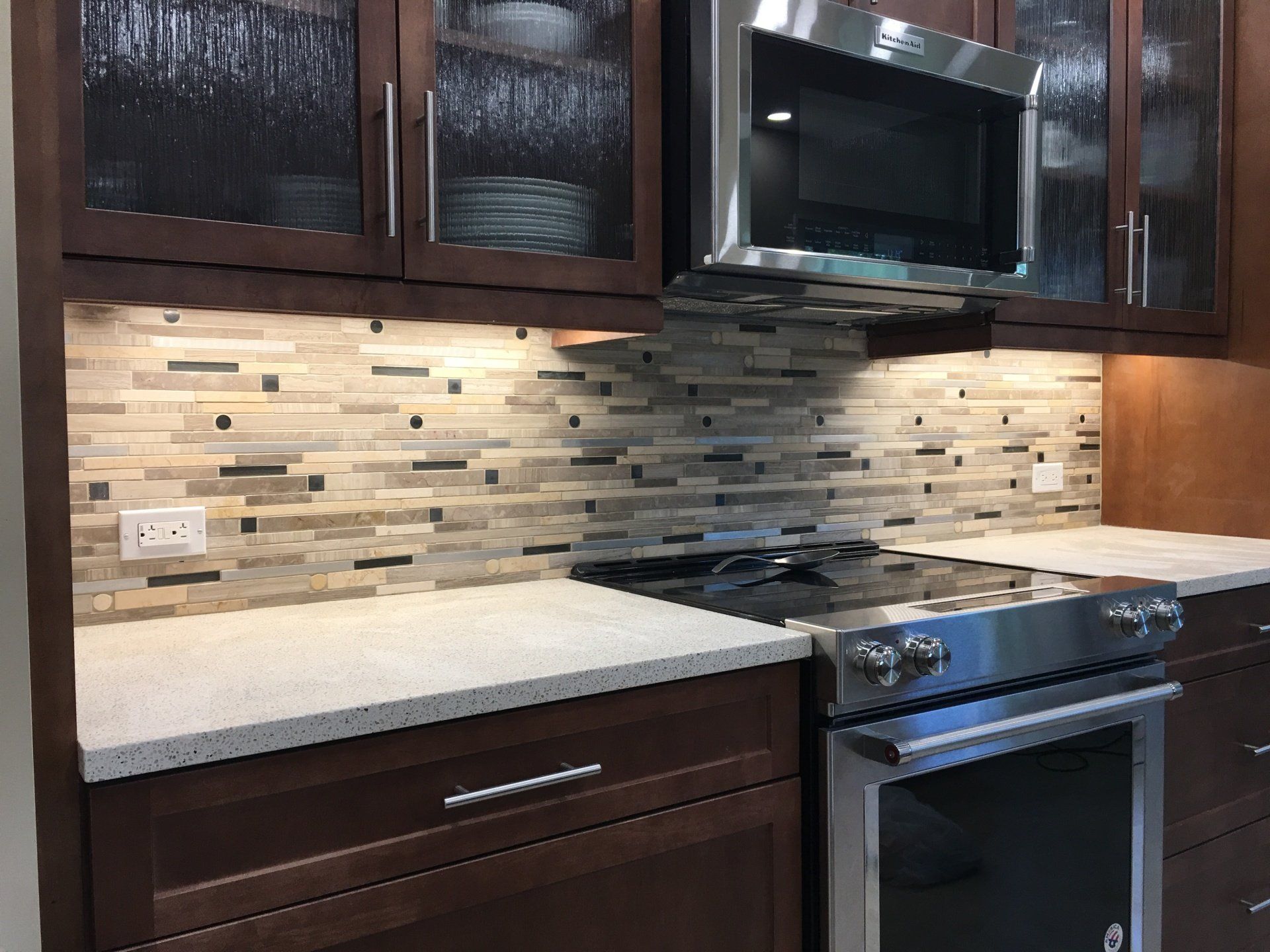 kitchen renovation remodel with backsplash stainless steel appliances