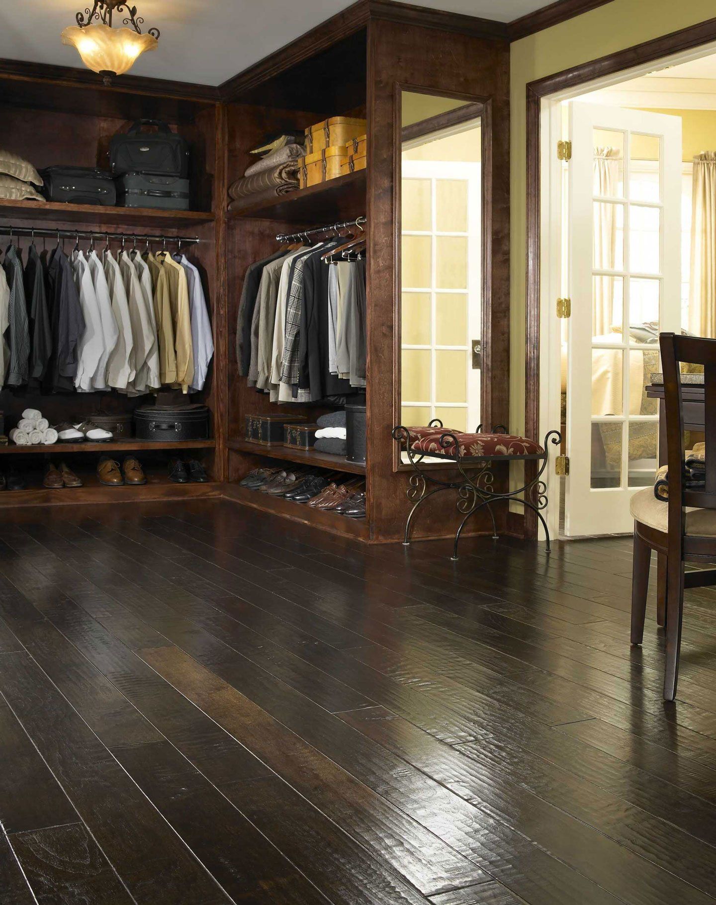 Dressing Room with Hardwood Flooring Installed — Richmond, VA — Old Dominion Floor Company