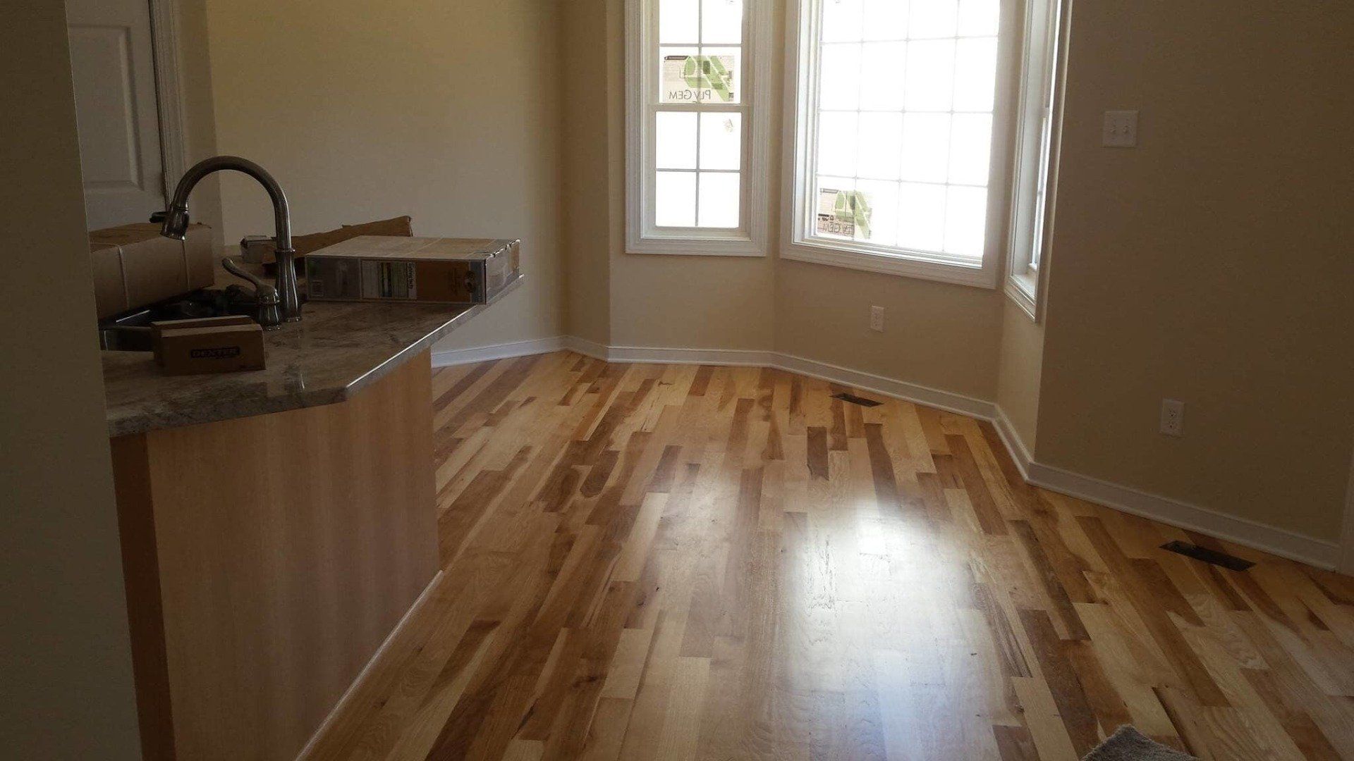 Kitchen with Hardwood Flooring Installed — Richmond, VA — Old Dominion Floor Company