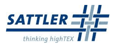 Sattler logo in blue with tagline “thinking highTEX” on a white background