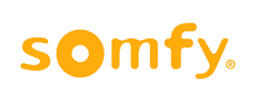 Somfy logo in orange text on a white background