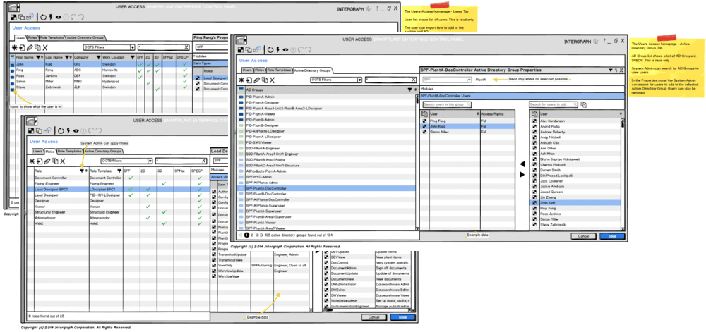 Image of some of the wireframes that show permission settings on individual software Image of some of the wireframes that show permission settings on individual software