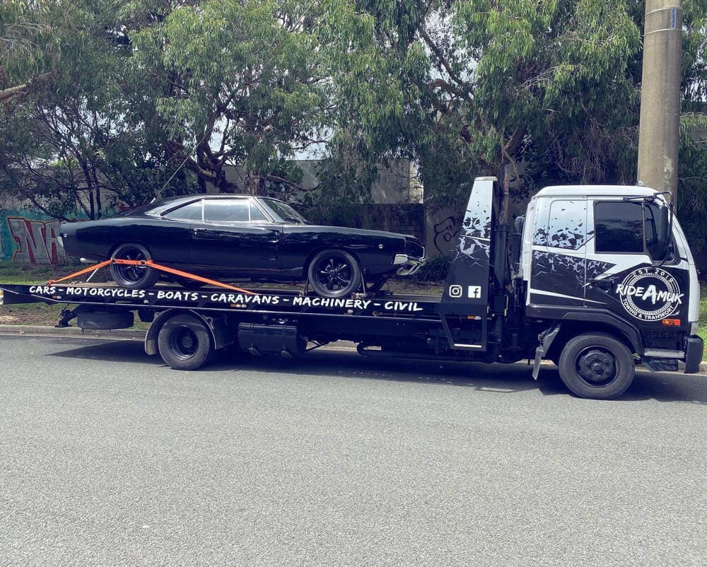 Black Car on Tow Truck 1 — Towing and Transport in Sunshine Coast, QLD