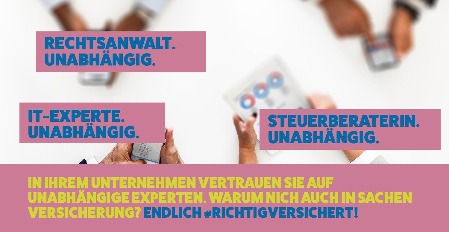 Hände mit unterschiedlichen elektronischen Geräten und Textelemente