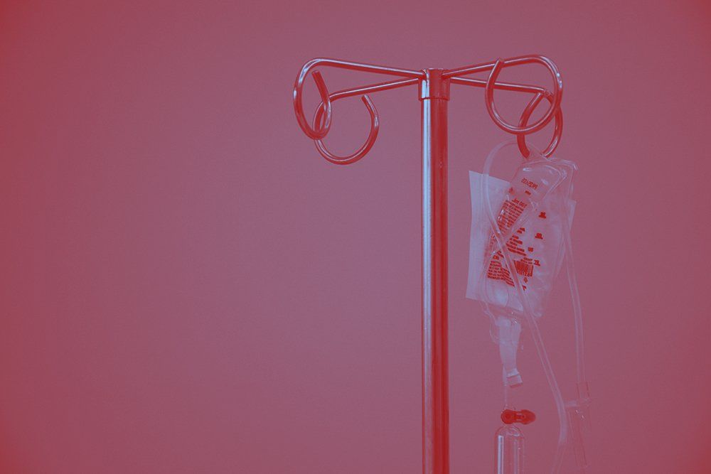 Krankenhaus mit Beutel