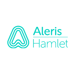 Logo for Aleris Hamlet, en sundhedsudbyder. Turkis stiliseret