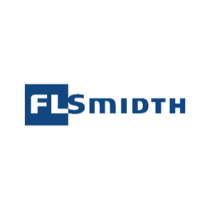FLSmidth-logo, mørkeblå firkant med hvid