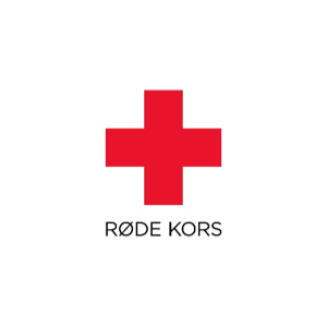 Røde kors-symbol med teksten