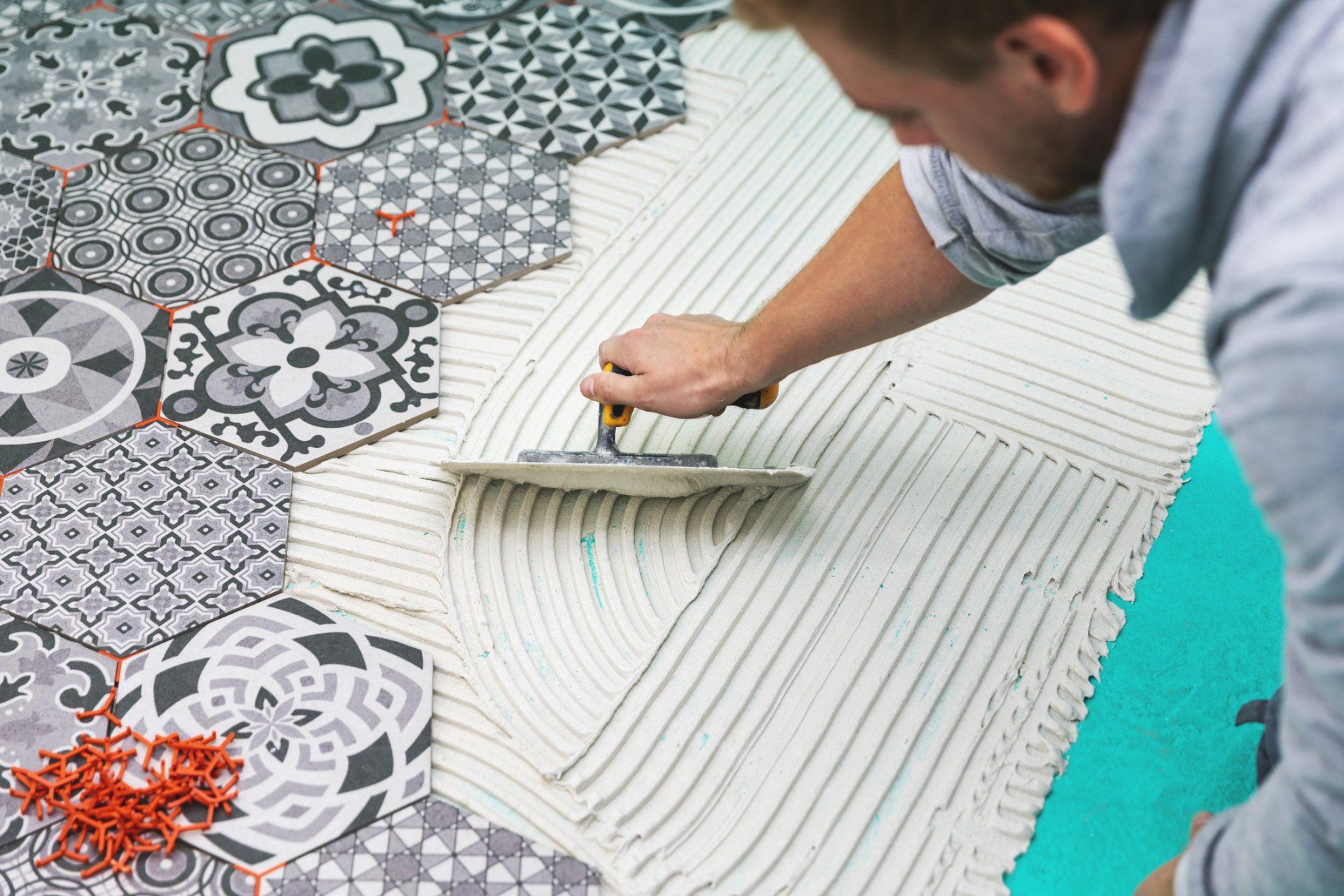 Applying Glue | Cleveland, OH | WCCV Flooring Design Center