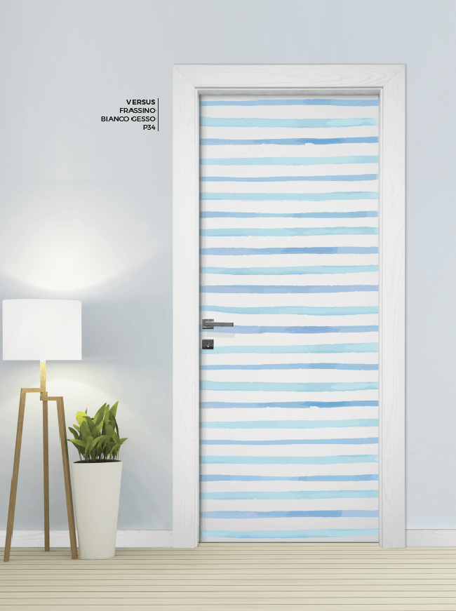 porta in legno colore bianco e legno