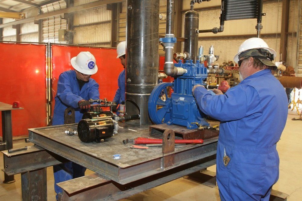 Technicians Working on Industrial Compressors, Shreveport LA & Longview TX