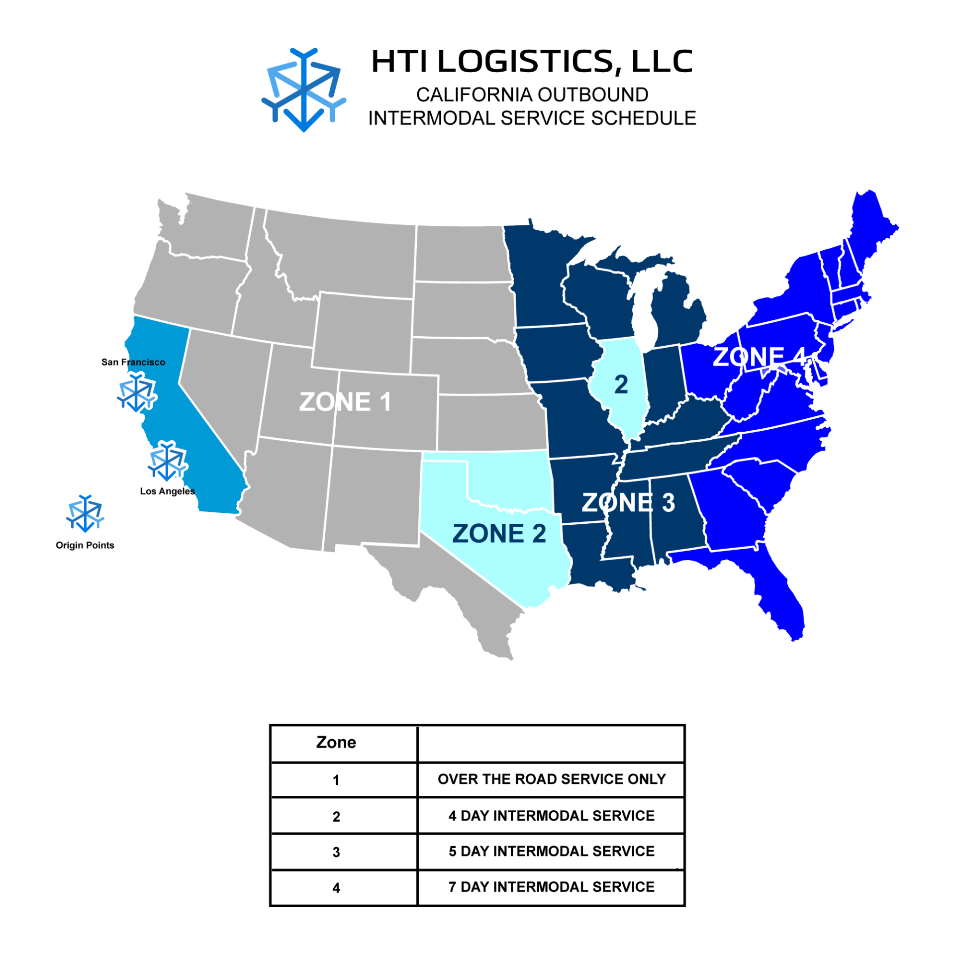 HTI Logistics, LLC Intermodal Service Schedule