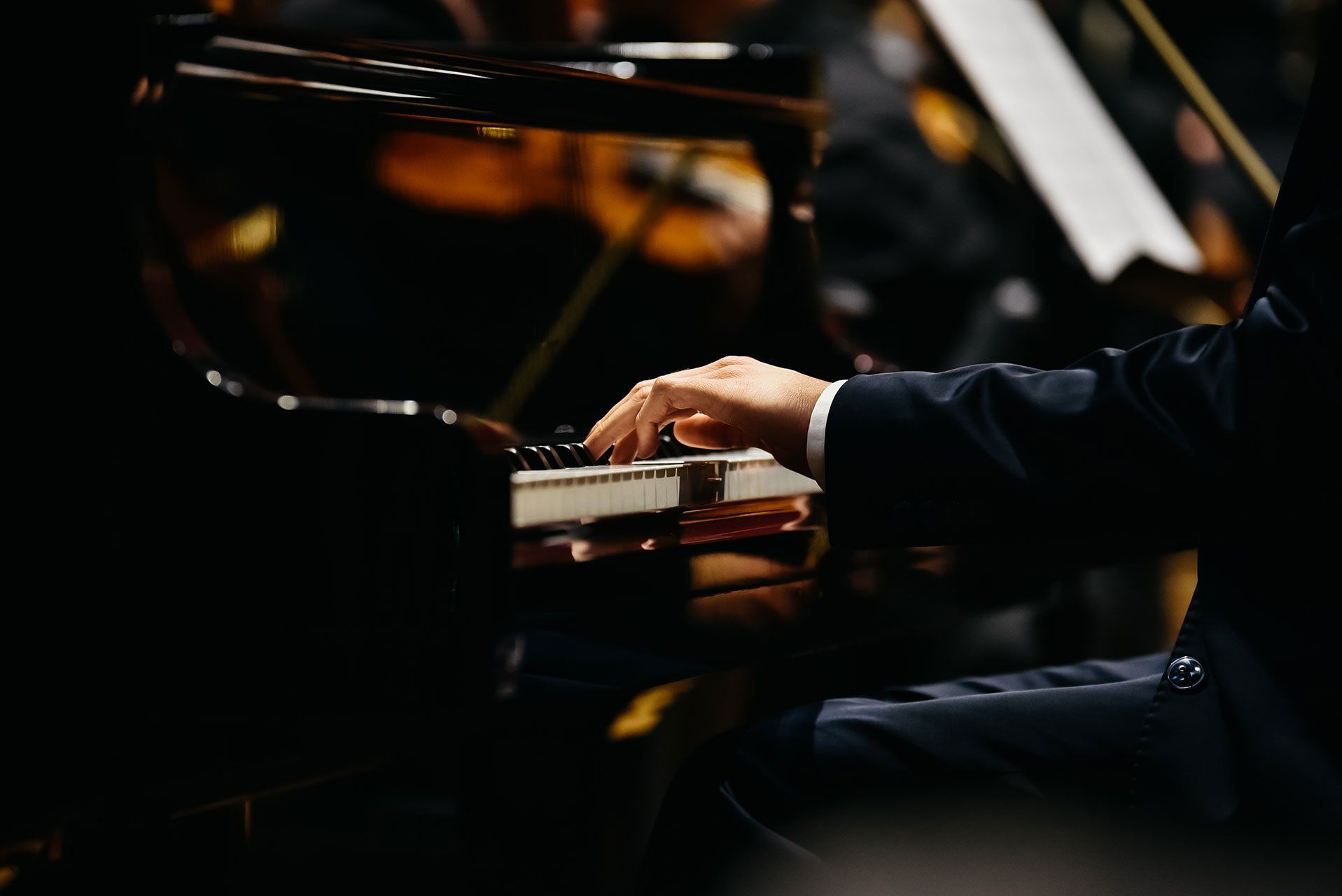 man playing a piano