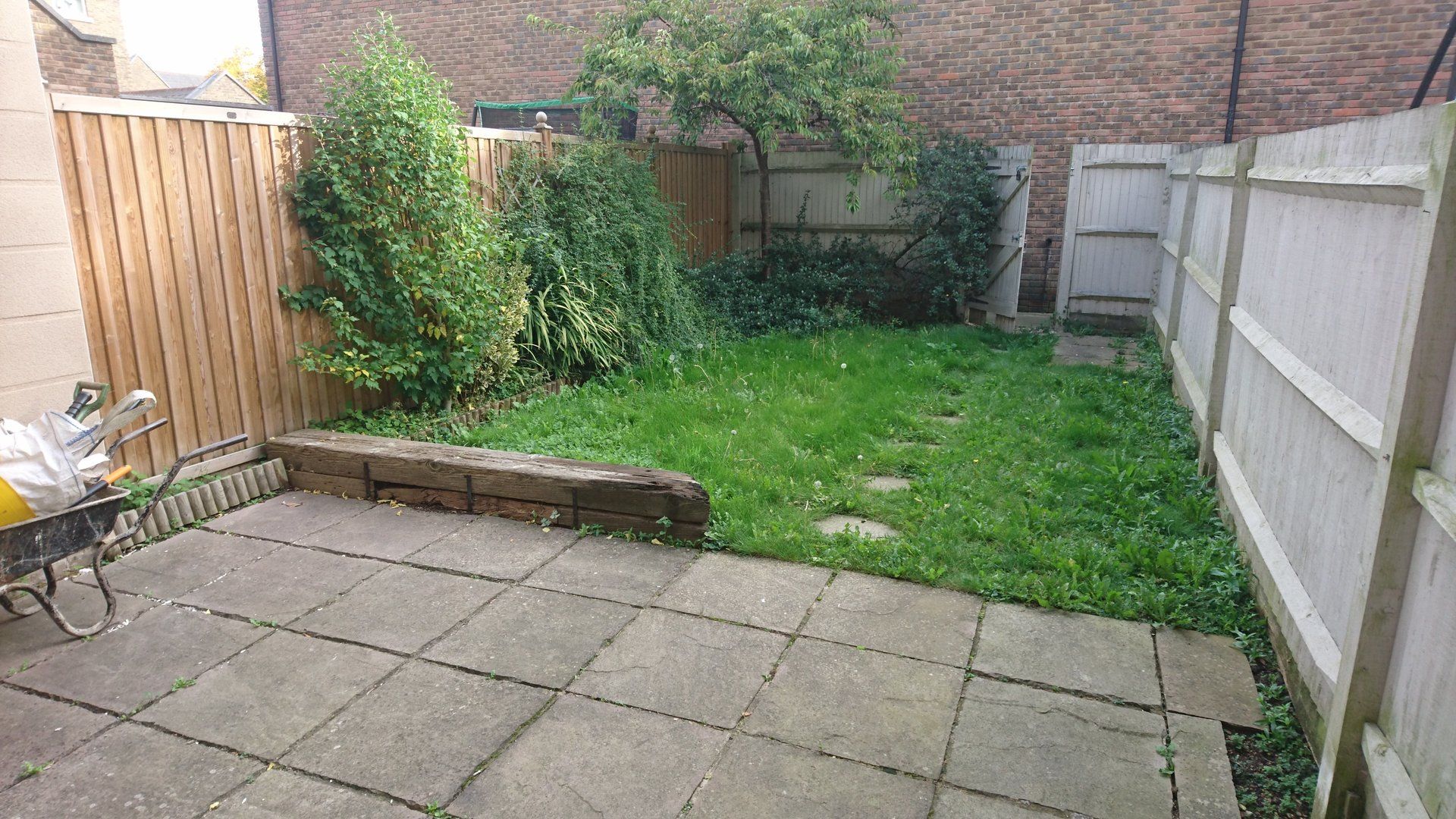 Back garden before having decking installed