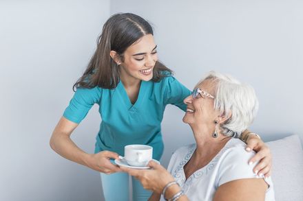 Camden County — Senior Assisted with Her Coffee in Mt. Laurel, NJ Camden County — Senior Assisted with Her Coffee in Mt. Laurel, NJ