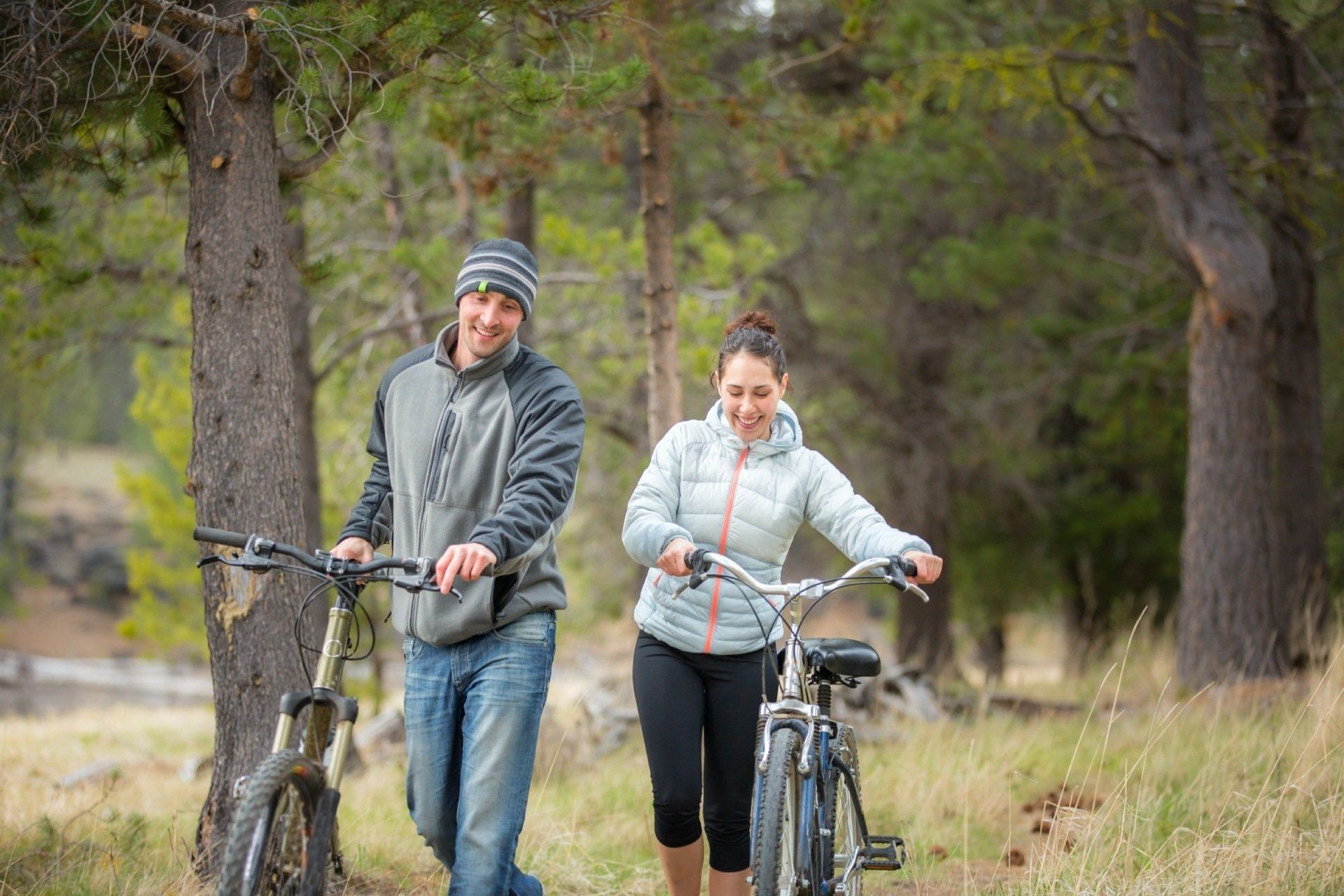 couple with bikes