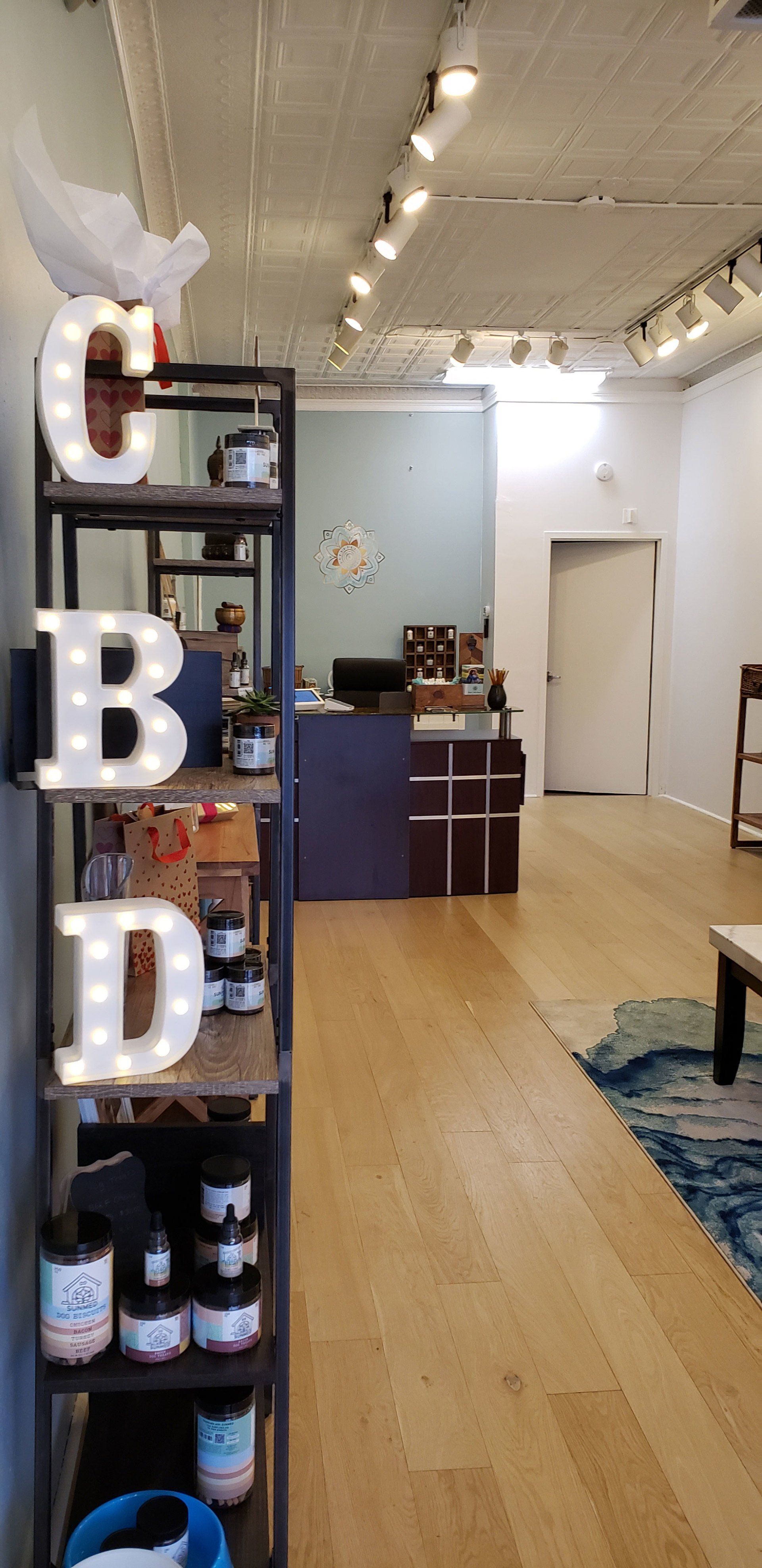 CBD products rack