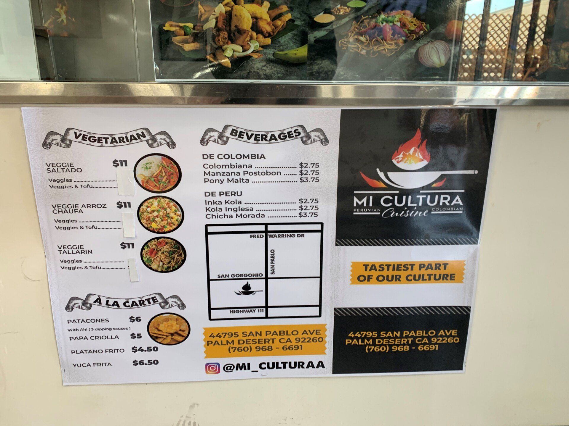 Mi cultura menu list — Palm Desert, CA — Mi Cultura