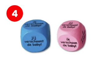 Jij / Ik verschoon Baby Dobbelsteen - Geboortecadeau