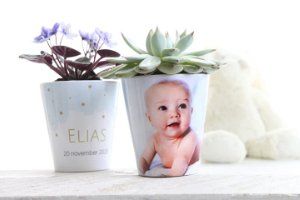 Bloempot met foto - cadeau voor haar