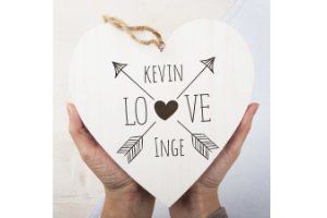 Houten hart met tekst - Cadeau voor haar