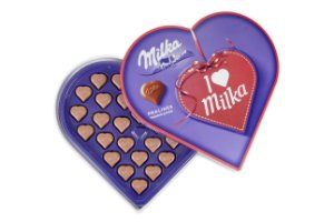 Milka hart met je eigen tekst of foto- Cadeau voor de juf of meester