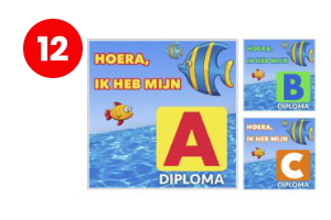 Zwemdiploma tegeltje A, B of C