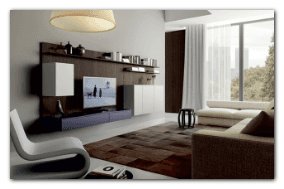sala con poltrona di design