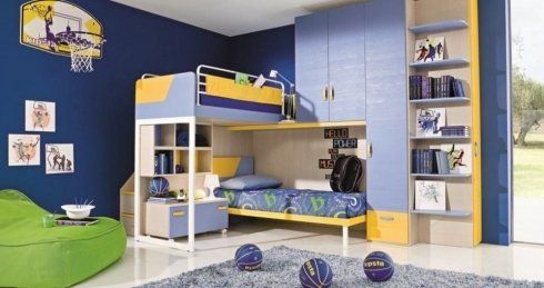 cameretta blu e gialla