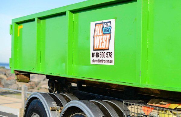 large skip bin on truck