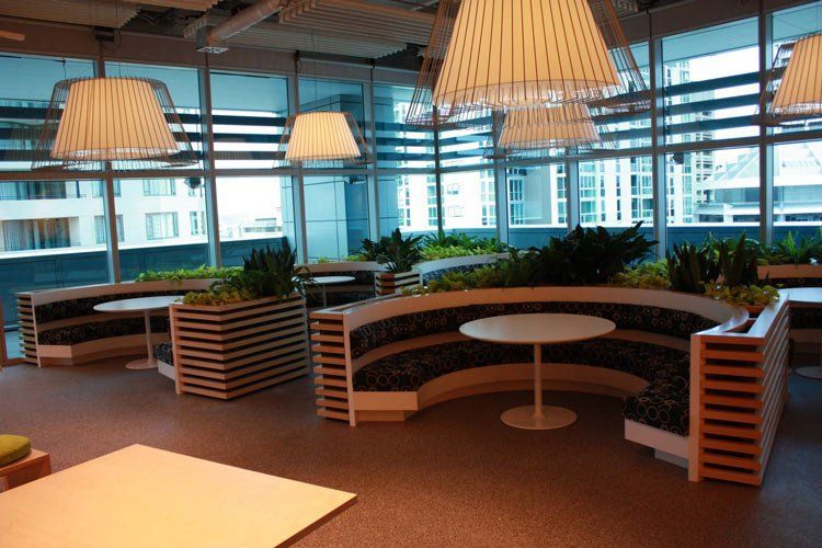 restaurant booths with solid surface tables