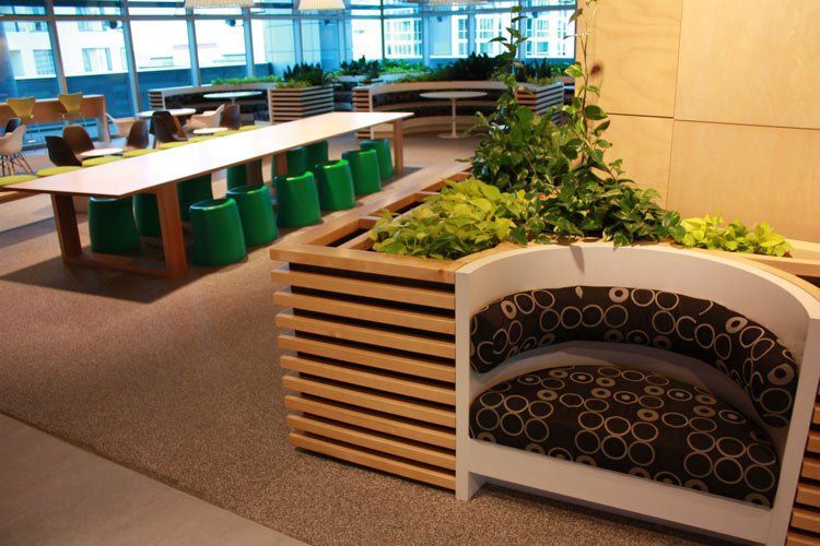 solid surface sitting area with solid surface table
