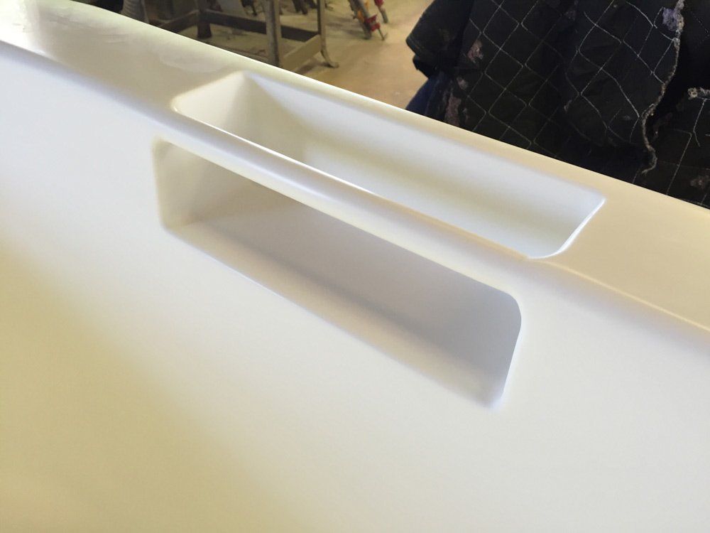 white bath handle