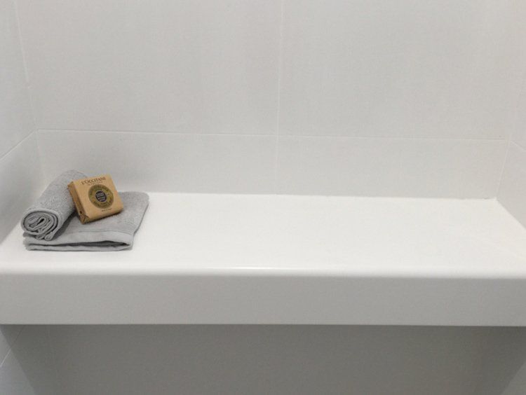 solid surface counter tops in bathroom