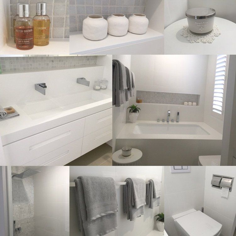 solid surface bathroom collage
