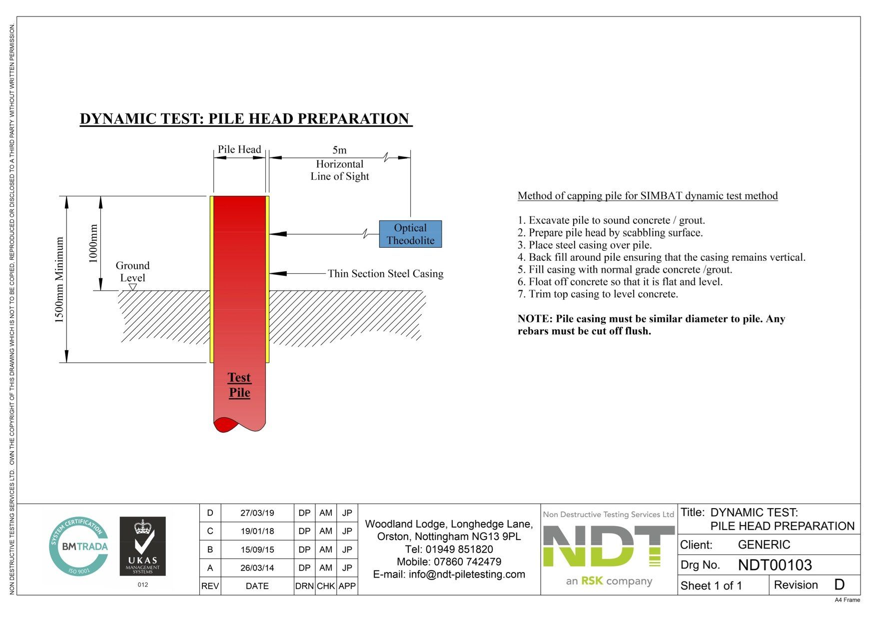 NDT00008 6 Standard Pile Layout (4000kN)