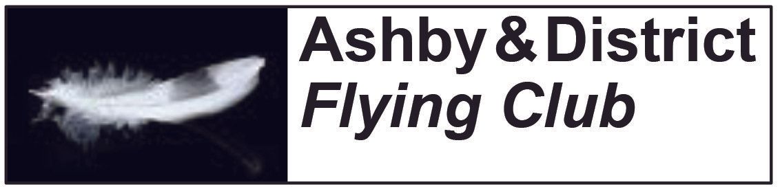 Ashby & district flying club logo with a white feather