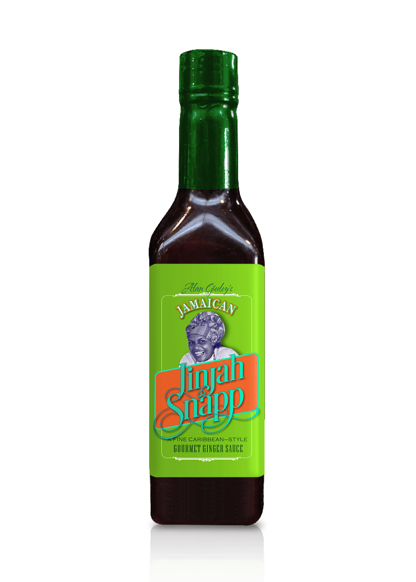 label design for a Jamaican-themed ginger sauce