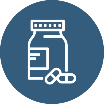 Medicine bottle, typically used for storing and dispensing medication